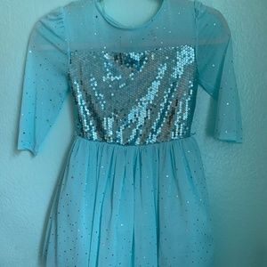 Girls Formal Light Blue Sparkly Dress